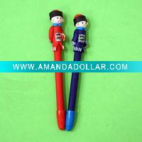 Wholesale soft ceramic palace bureaucrat shape ball pen,toy ball pen