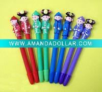 Wholesale soft ceramic human shape ball pen,toy ball pen