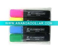Wholesale Highlighter Markers Fluorescent Pen 4 Colors in Package