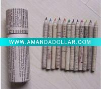 Wholesale 100% Recycled Newspaper Pencil Crayons - Set of 12