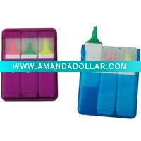 3pcs plastic highlighter