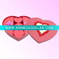 Wholesale Red Heart shape plastic packing box