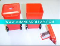 Mini plastic promotion Trash pencil sharpener(with single hole)