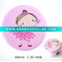 Wholesale pink ballerina wooden Pencil sharpner