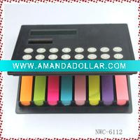 hard cover Sticky Notepad with calculator