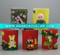 Polymer clay office supply pen holder
