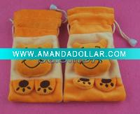 plush zipper cartoon student office mobile bags