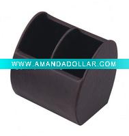 Wholesale Wooden desk organizer in PU leather