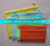 fancy mesh zipper pouch set in different sizes
