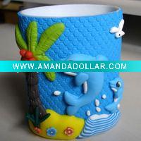 Wholesale Polymer clay cute and beautiful pen and pencil holder