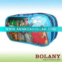 Wholesale Cute printing School Pencil Case with piping BO-PLC310