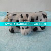 Wholesale with a animal head plush pencil bag or fabric pencil case or pencil case