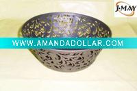 Flower carved metal storage base