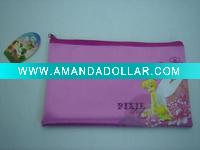 pink kid's pencil bags pencil case with silk screen printing