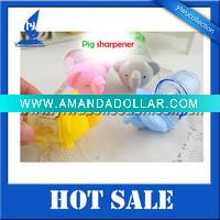 pig shape pencil sharpener, animal shape pencil sharpener, plastic animal sharpener