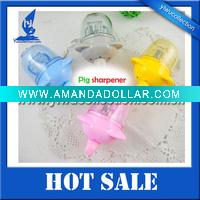 Wholesale pig shape pencil sharpener, animal shape pencil sharpener, plastic animal sharpener
