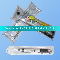 Wholesale Heat sealed clear pvc round pencil pouch with buttons D-S109