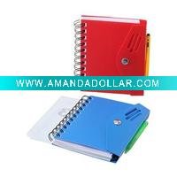 Wholesale The latest design fantastic personalized spiral binding PP cover notebook with ball pen