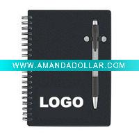 Spiral notebook with pen