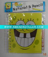 notepad and pencil set