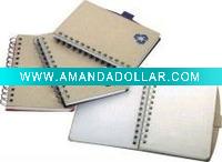 recycled spiral notebook with pen holder