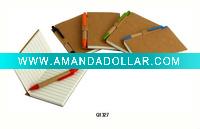 Mini recycled notebook with pen