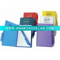 notebook with pen