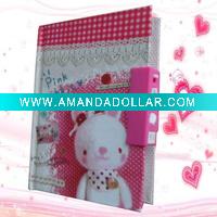 Wholesale Pink hard cover notebook with code in key-press