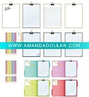 Wholesale white paper memo pad notepad with board and pen