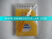 spiral notebook with pen