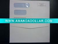 Wholesale 100g ordinary paper two window envelope size 230x115MM