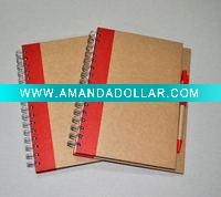 Kraft Spiral Hardcover Notebook with Pen