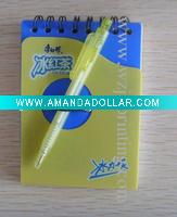 Wholesale PP spiral notepad with pen