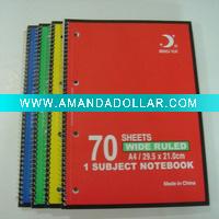 Wholesale customized spiral notebook