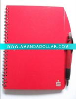 PP sprial notebook with pen