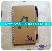 Wholesale PVC Cover Wire-o Notebook with Pen (WF-9035)