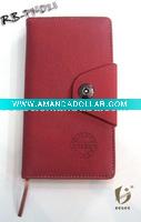 Wholesale red pu leather diary with metal button