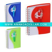 Wholesale The latest design fantastic personalized spiral binding PP cover notebook with ball pen