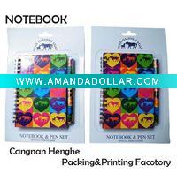 Wholesale Spiral notebook with pen gift set