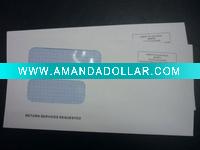 Wholesale 100g ordinary paper double window envelope size 230x115MM