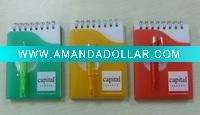 Wholesale PVC spiral notepad with pen