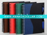 Wholesale color spiral notebook with pen