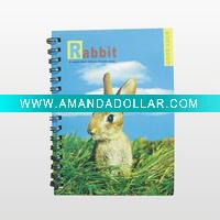 rabbit design spiral notebook