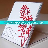 Desk Calendar with Clear Display Case