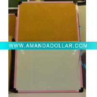 half whiteboard and half cork board