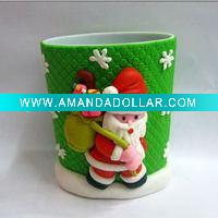 Polymer clay cute Christams pen and pencil holder