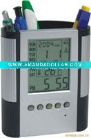 Wholesale desktop digital pen holder with time temperature LCD display
