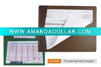 Wholesale pu desk sets with calender