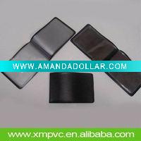 Wholesale Black PVC Credit Card Holder in 2 folders D-CC002