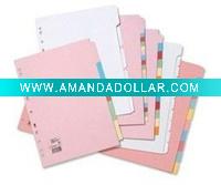 Index Card with Coloured Mylar Tabs